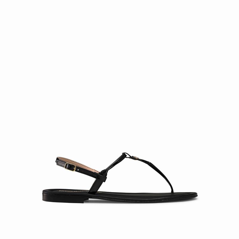 Russell & Bromley Thongbird Flat Sandals Womens Black [CEY7365WX]